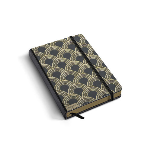 Bloc notes Castelli Black Gold 13x21cm 240 pag dictando Art Deco Gold Bloc notes Castelli Black Gold 13x21cm 240 pag dictando Art Deco Gold