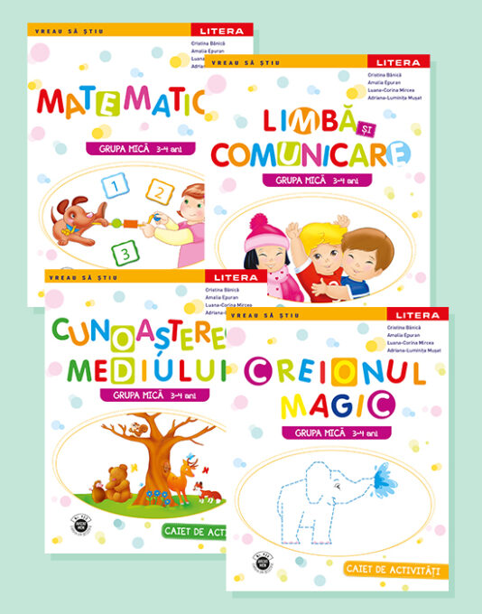 Caiete de activitati Grupa mica 3 – 4 ani. Pachet 4 carti Caiete de activitati Grupa mica 3 – 4 ani. Pachet 4 carti
