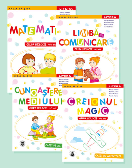 Caiete de activitati Grupa mijlocie 4 – 5 ani. Pachet 4 carti Caiete de activitati Grupa mijlocie 4 – 5 ani. Pachet 4 carti