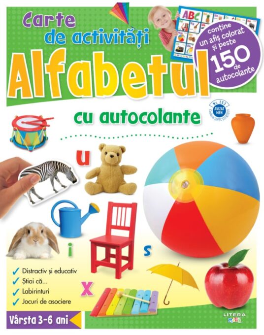 Alfabetul. Carte de activități cu autocolante Alfabetul. Carte de activități cu autocolante
