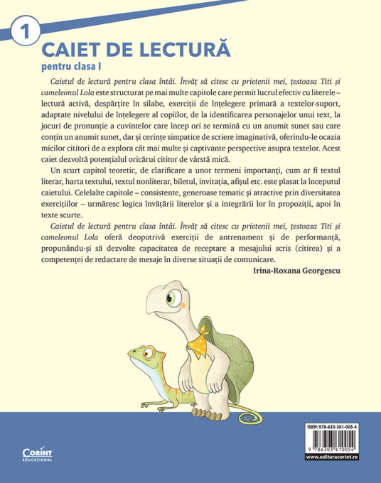 Caiet de lectură pentru clasa I. Învăț să citesc cu prietenii mei, țestoasa Titi și cameleonul Lola 2 Caiet de lectură pentru clasa I. Învăț să citesc cu prietenii mei, țestoasa Titi și cameleonul Lola - imagine 2