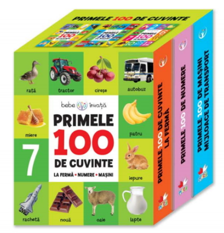 Cutie Bebe învață. Primele 100 de cuvinte. La fermă-numere-mașini Cutie Bebe învață. Primele 100 de cuvinte. La fermă-numere-mașini