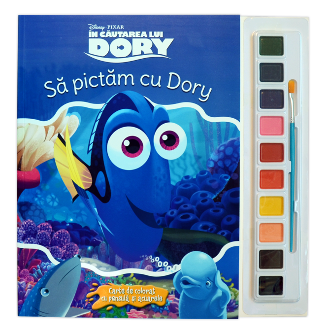 În căutarea lui Dory. Să pictăm cu Dory. Carte de colorat cu pensulă și acuarele În căutarea lui Dory. Să pictăm cu Dory. Carte de colorat cu pensulă și acuarele