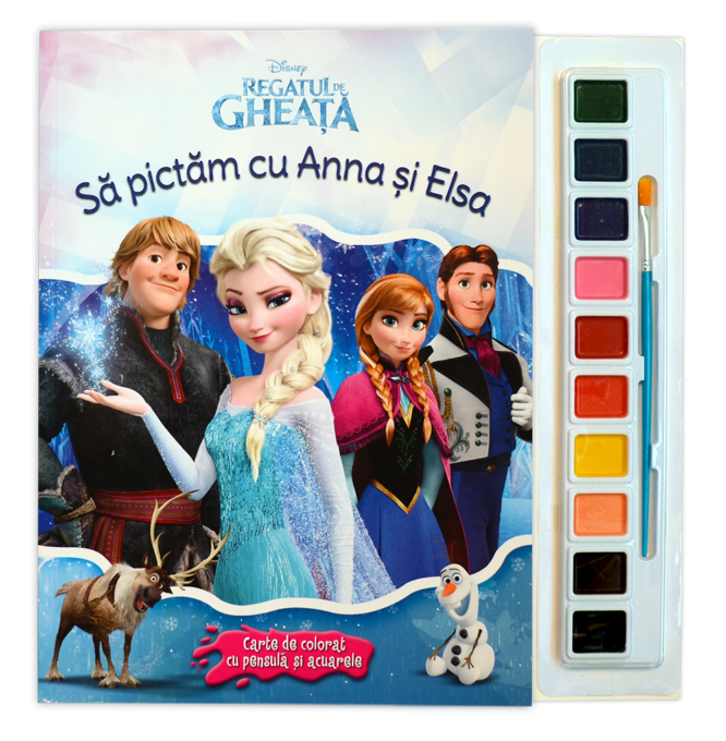 Regatul de gheață. Să pictăm cu Anna si Elsa. Carte de colorat cu pensulă și acuarele Regatul de gheață. Să pictăm cu Anna si Elsa. Carte de colorat cu pensulă și acuarele