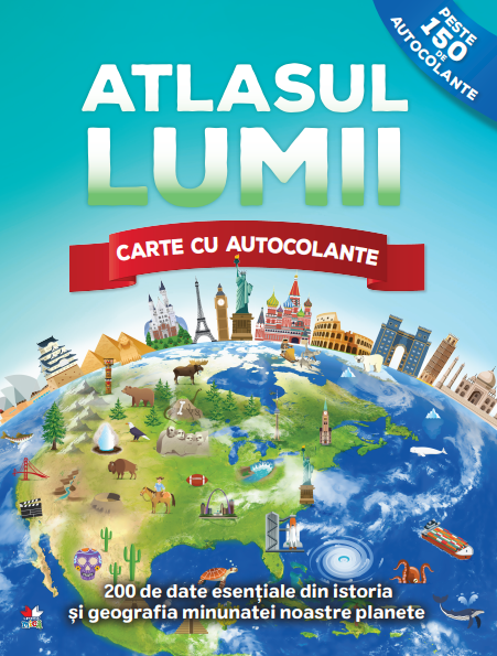 Atlasul lumii. Carte cu autocolante Atlasul lumii. Carte cu autocolante