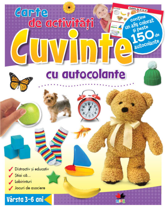 Carte de activități cu autocolante. Cuvinte Carte de activități cu autocolante. Cuvinte