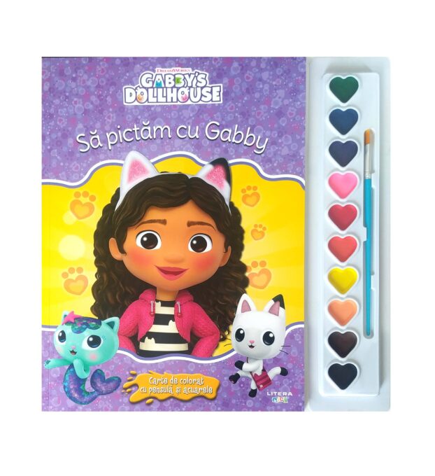 Gabby’s Dollhouse. Sa pictam cu Gabby. Carte de colorat cu pensula si acuarele Gabby’s Dollhouse. Sa pictam cu Gabby. Carte de colorat cu pensula si acuarele
