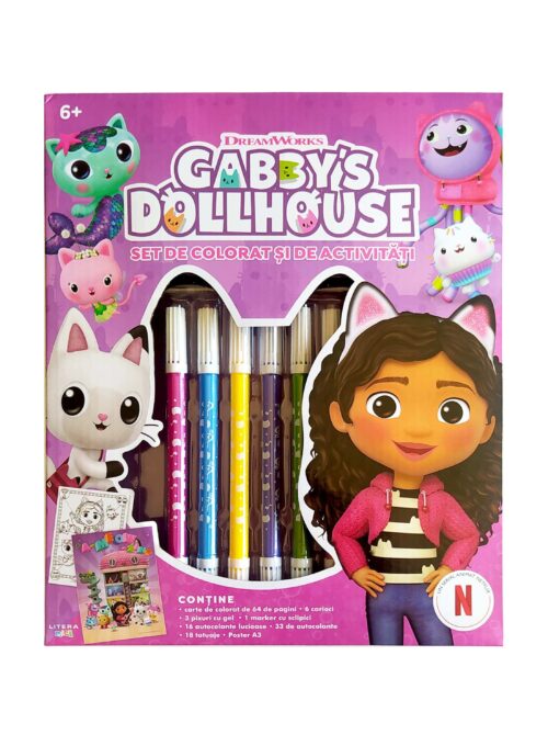 Gabby’s Dollhouse. Set de colorat si de activitati
