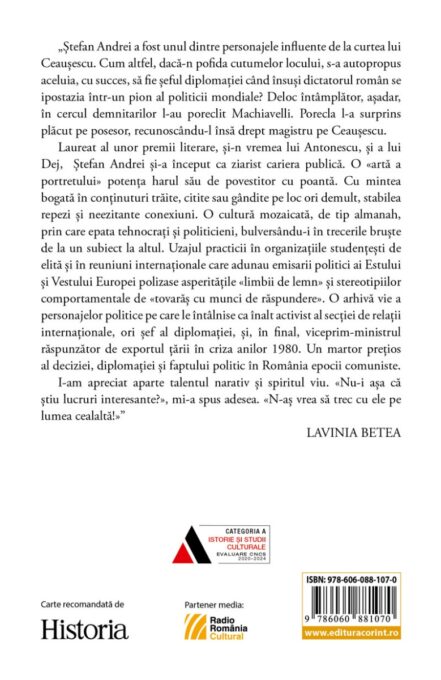 I se spunea Machiavelli. Ștefan Andrei în dialog cu Lavinia Betea 2 I se spunea Machiavelli. Ștefan Andrei în dialog cu Lavinia Betea - imagine 2