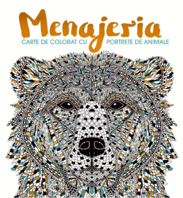 Menajeria. Carte de colorat cu portrete de animale Menajeria. Carte de colorat cu portrete de animale