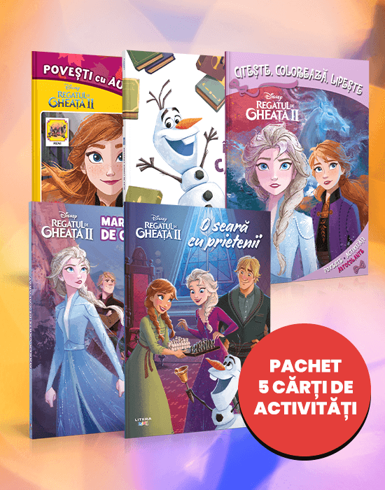 Pachet 5 carti de activitati cu personajele din Regatul de gheata
