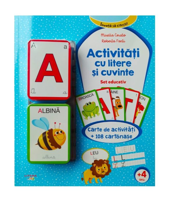 Activitati cu litere si cuvinte. Set educativ. Carte de activitati + 108 cartonase Activitati cu litere si cuvinte. Set educativ. Carte de activitati + 108 cartonase